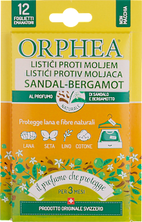 Lističi proti moljem z vonjem Sandal-bergamot Orphea