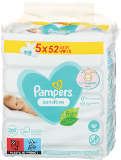 Vlažni robčki, 5 x 52 Pampers