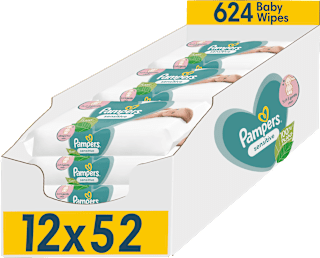 Vlhčené utierky Sensitive - 12 x 52 Pampers