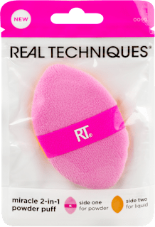 miracle 2-in-1 power puff dvostrani sunđer za nanošenje pudera i korektora REAL TECHNIQUES