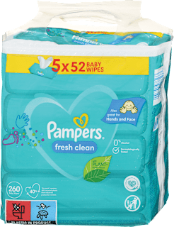 Vlažni robčki, 5 x 52 Pampers