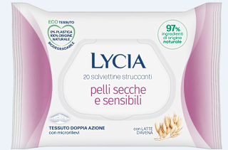 Salviettine struccanti pelli secche e sensibili LYCIA