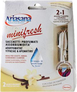 Sacchetti profumati assorbiumidità vaniglia minifresh Ariasana