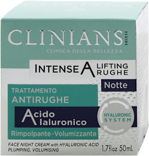 Trattamento notte antirughe con acido ialuronico Intense A Lifting rughe CLINIANS