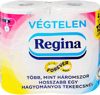 Toalettpapír, Végtelen, 4 tekercs, 2 rétegű Regina