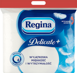 Papier toaletowy Delicate+, 4-warstwowy, 9x100 listków Regina