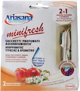 Sacchetti profumati assorbiumidità energia fruttata minifresh Ariasana