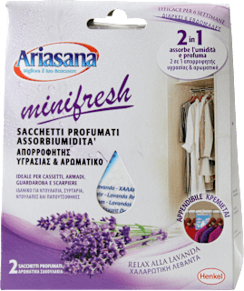 Sacchetti profumati assorbiumidità relax alla lavanda minifresh Ariasana