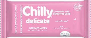 Vlhčené utierky na intímnu hygienu delicate Chilly