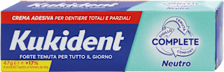 Crema adesiva per dentiere totali e parziali Complete Neutro Kukident