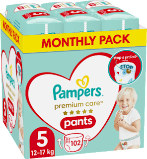 Hlačne plenice velikost 5 - mesečno pakiranje (12-17 kg) Pampers Premium Care