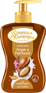 Sapone liquido nutriente con olio di argan e patchouli Spuma di Sciampagna