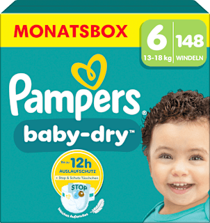 Windeln Baby Dry Gr. 6 Extra Large (13-18 kg) Monatsbox Pampers baby-dry