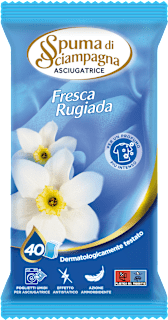 Foglietti profumati per asciugatrice Fresca Rugiada Spuma di Sciampagna