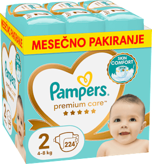 Plenice velikost 2 (4-8 kg), večje pakiranje Pampers Premium Care