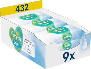 Vlhčené utierky Aqua - 9 x 48 Pampers Harmonie
