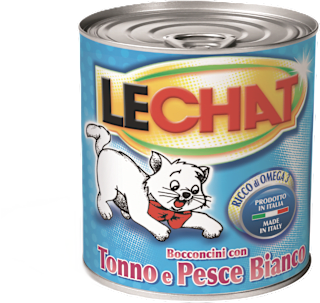 Bocconcini per gatti con tonno e pesce bianco LECHAT