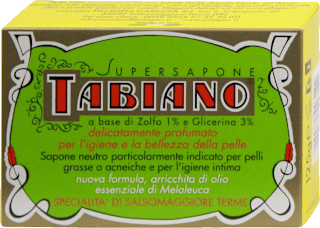 Sapone solido a base di zolfo e glicerina TABIANO