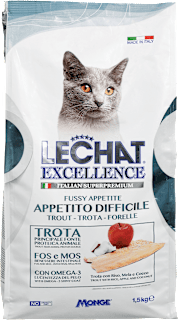 Suha hrana za mačke Fussy Appetite postrv LECHAT EXCELLENCE