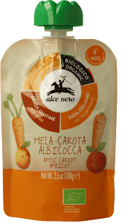 Purea bio di mela carota e albicocca alce nero