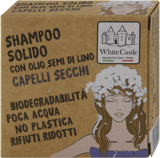 Shampoo Solido con Olio di Lino per Capelli Secchi White Castle