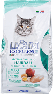 Suha hrana za mačke Hairball piščanec LECHAT EXCELLENCE