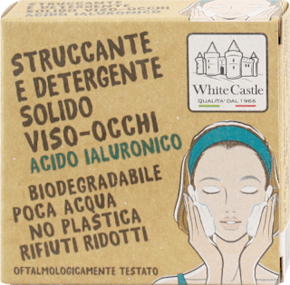Struccante e detergente solido viso-occhi acido ialuronico White Castle
