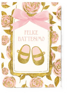 Biglietto di auguri rosa "FELICE BATTESIMO" Hallmark