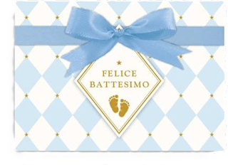 Biglietto di auguri azzurro "FELICE BATTESIMO" Hallmark