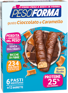 Barrette cioccolato e caramello PESOFORMA