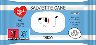 Salviette detergenti con talco per animali Magic Pet
