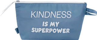 Kosmetiktasche blau "kindness is my superpower" Miomojo