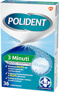 Pulitore quotidiano protesi dentale 3 Minuti Polident