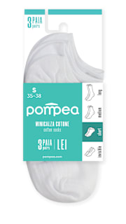 Къси памучни чорапи Minicalza 35/38, бели Pompea
