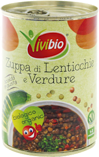 Zuppa biologica di lenticchie e verdure Vivibio