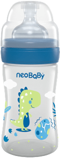 Biberon in plastica con collo largo 0m+ blu NeoBaby