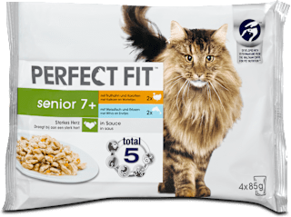 Nassfutter Katze senior 7+ mit Truthahn & Weissfisch PERFECT FIT