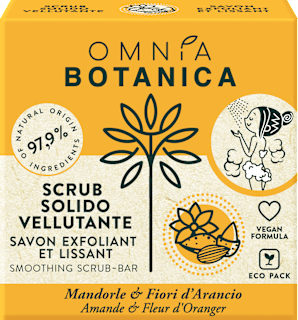 Scrub solido vellutante con mandorle e fiori d'arancio OMNIA BOTANICA