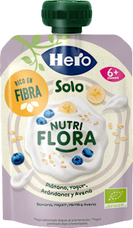 Nutri Flora Purea con banana, yogurt, mirtilli e avena Hero Solo