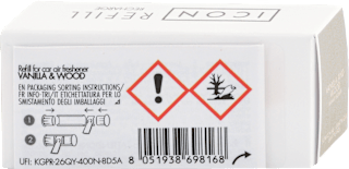 Vôňa do auta Icon - Vanilla & Wood, náhradná náplň Millefiori MILANO