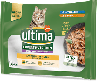 Cibo umido per gatti sterilizzati con tonno e pollo ultima