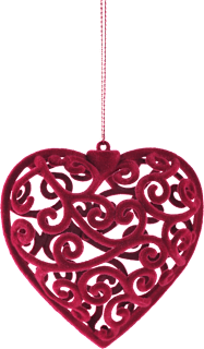 Ukras za božićnu jelku – Srce, crveno  ZOVAK