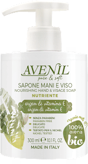 Sapone liquido nutriente con argan e vitamina E Avenil