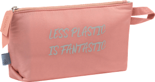 Kosmetiktasche rosa "Less Plastic is fantastic" Miomojo
