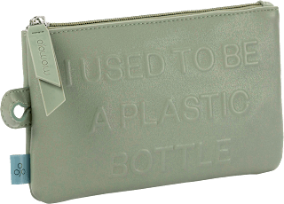 Kosmetiktasche grün "I used to be a plastic bottle" Miomojo