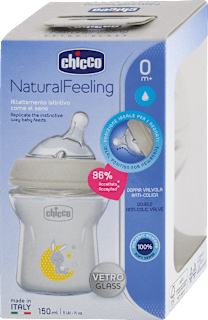 Dojčenská sklenená fľaša Natural Feeling, 150 ml - 0m+ Chicco