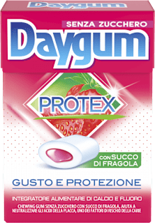 Chewing gum senza zucchero con succo di fragola Daygum