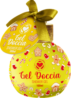Gel doccia pallina di natale gialla setablu