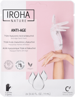 Maska na ruky proti vráskam s trojitou kyselinou hyalurónovou IROHA nature