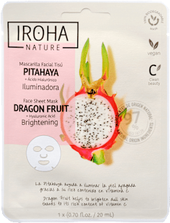 Maska za obraz z zmajevim sadežem, v obliki krpice IROHA NATURE